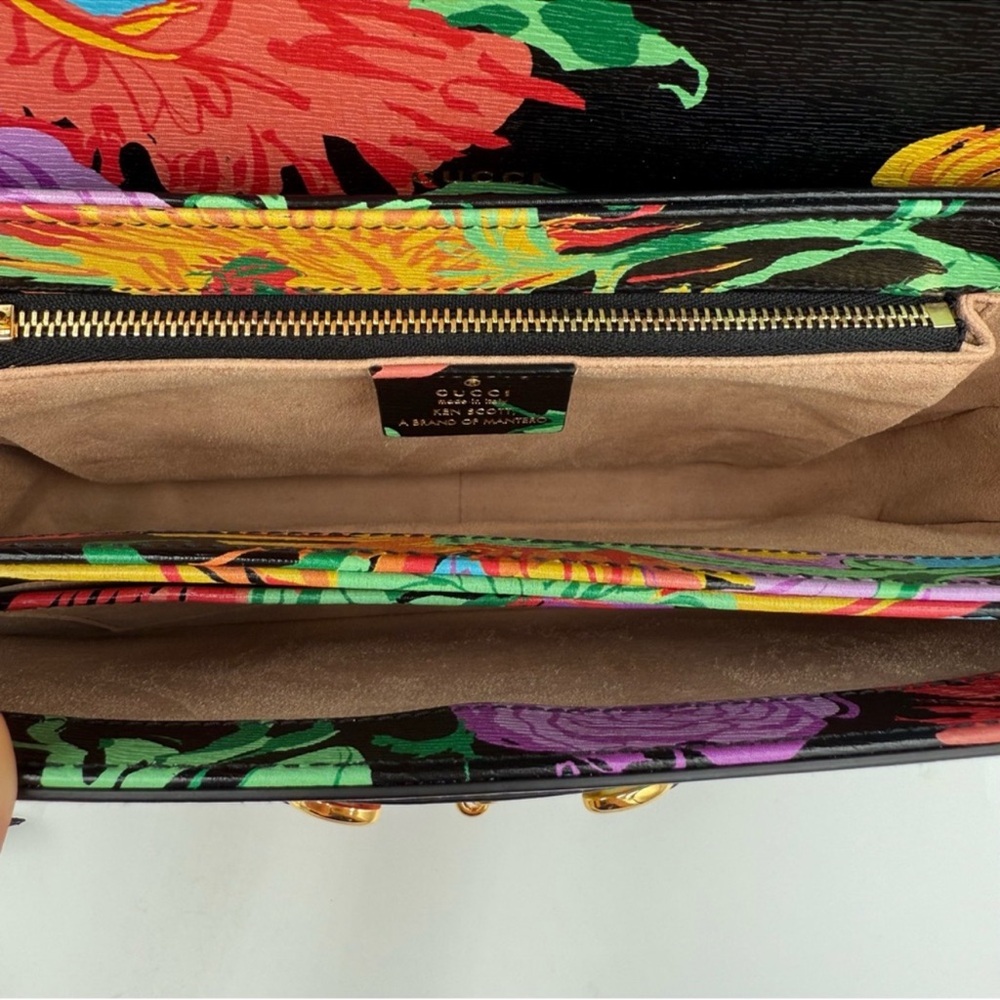 🚨SOLD🚨Gucci x Ken Scott Floral Print Horsebit 1955 Shoulder Bag - Picture 12 of 14